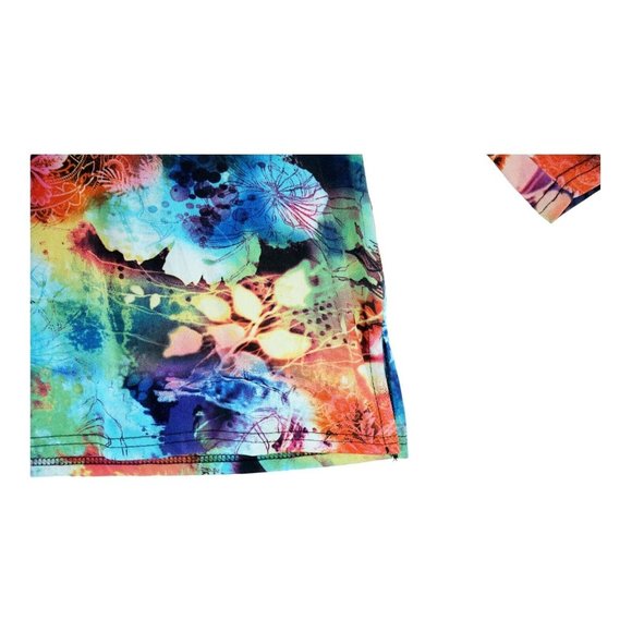 Valentina Artsy Multicolor Knit Top Shirt Blouse Rhinestones Size M Floral Print - Picture 8 of 8